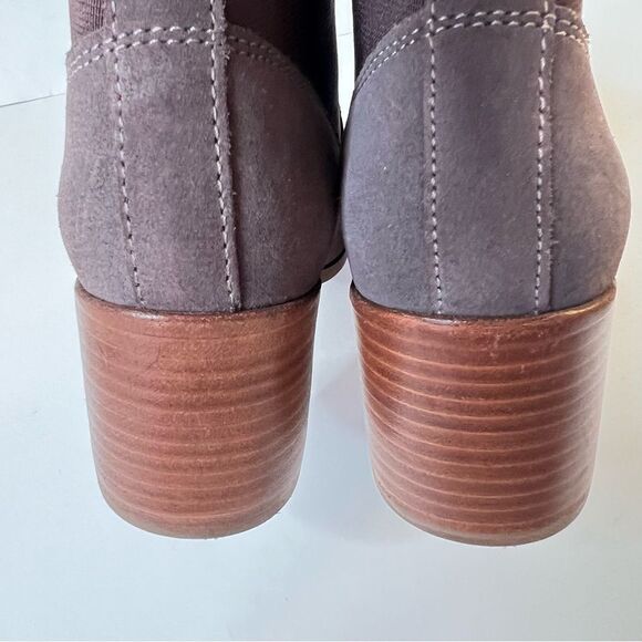 Kiomi Taupe Mocha Tan Pull On Block Heel Suede Ankle Boots Bootie EUR 37/US 6.5 - Picture 8 of 16